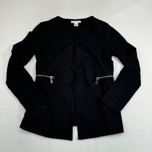 Peyton Jenson Open Front Blazer Jacket Womens Size XS Black